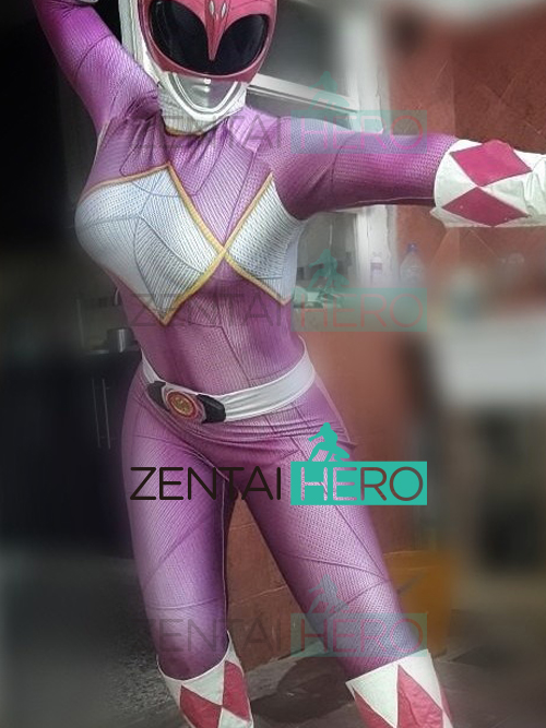 Printed Pink Kyoryu Sentai Zyuranger Power Rangers Costume